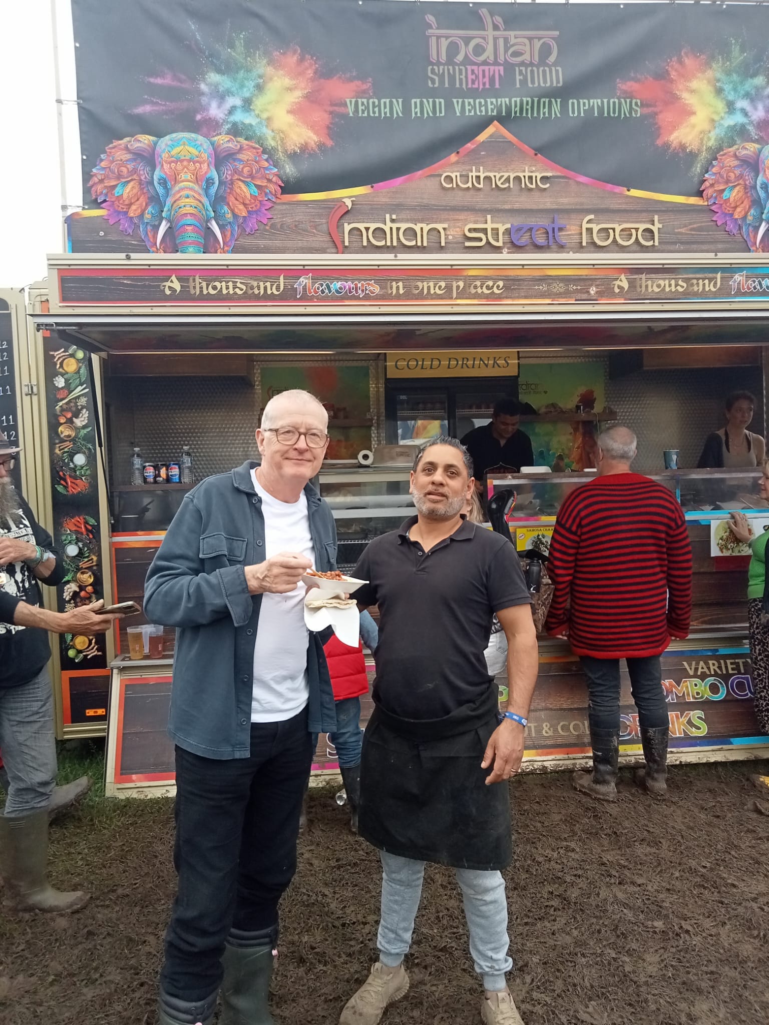 Steve Davis. The Nugget - 6 times world snooker champion. Enjoying a delicious veg combo curry ay Bearded Theory.